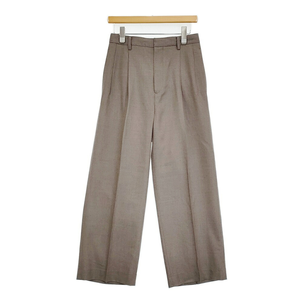 AURALEE SUPER LIGHT WOOL TWO-TUCK SLACKS サイズ1 定価44000円 A25AP05OS ウールスラックスパンツ 25AW ブラウン レディース オーラリー【中古】6-0414T|ブランド古着のkiitti
