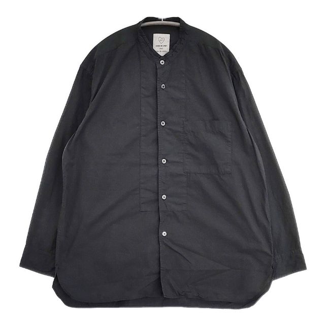 sage de cret/pas de calais 25周年 コットン スタンドカラーシャツ 36 定価20900円 製品染め 長袖シャツ ブラック レディース サージュデクレ/パドカレ【中古】6-0228M