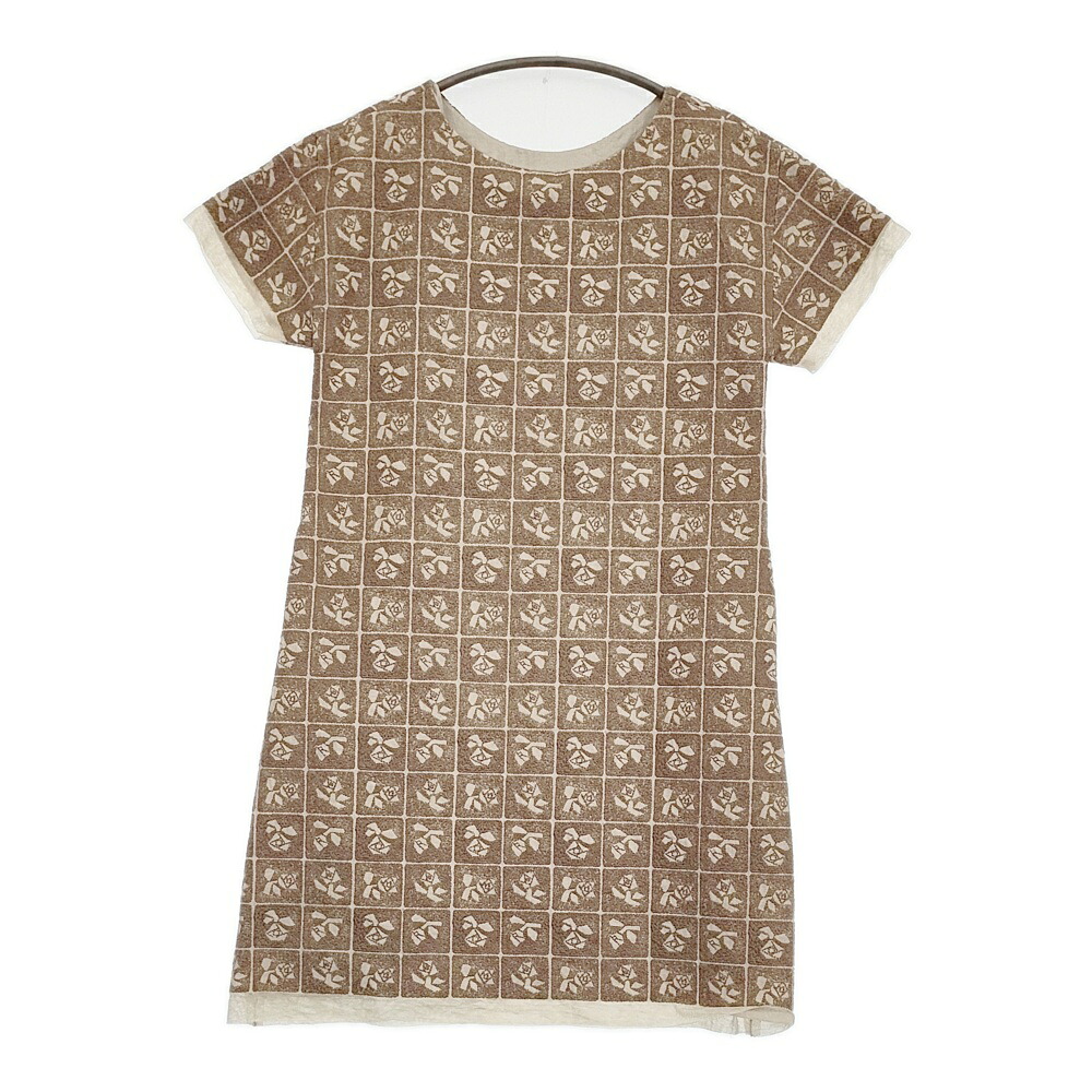 mina perhonen Lili 刺繍 チュール na3576 サイズ36 ワンピース ベージュ レディース ミナペルホネン【中古】5-0902S