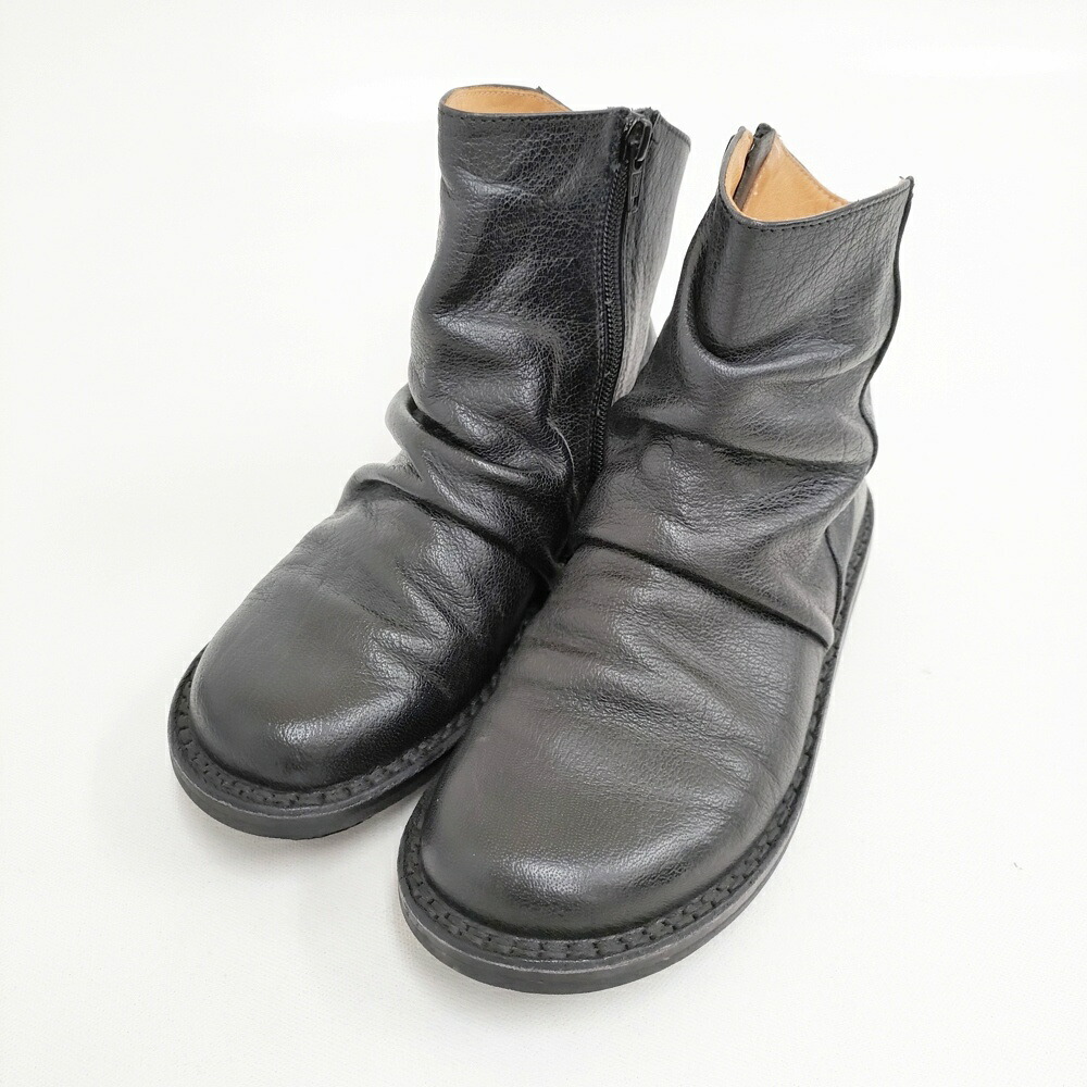 trippen PLEATS サイズ36 サイドジップ レザーシューズ 革靴 ブーツ ブラック レディース トリッペン【中古】5-1217T