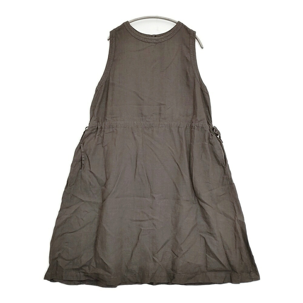 nest Robe 清水みさとさん別注 リネンクルーネックリボンドレス 定価31900円 ワンピース 25AW ブラウン レディース ネストローブ【中古】6-0304S