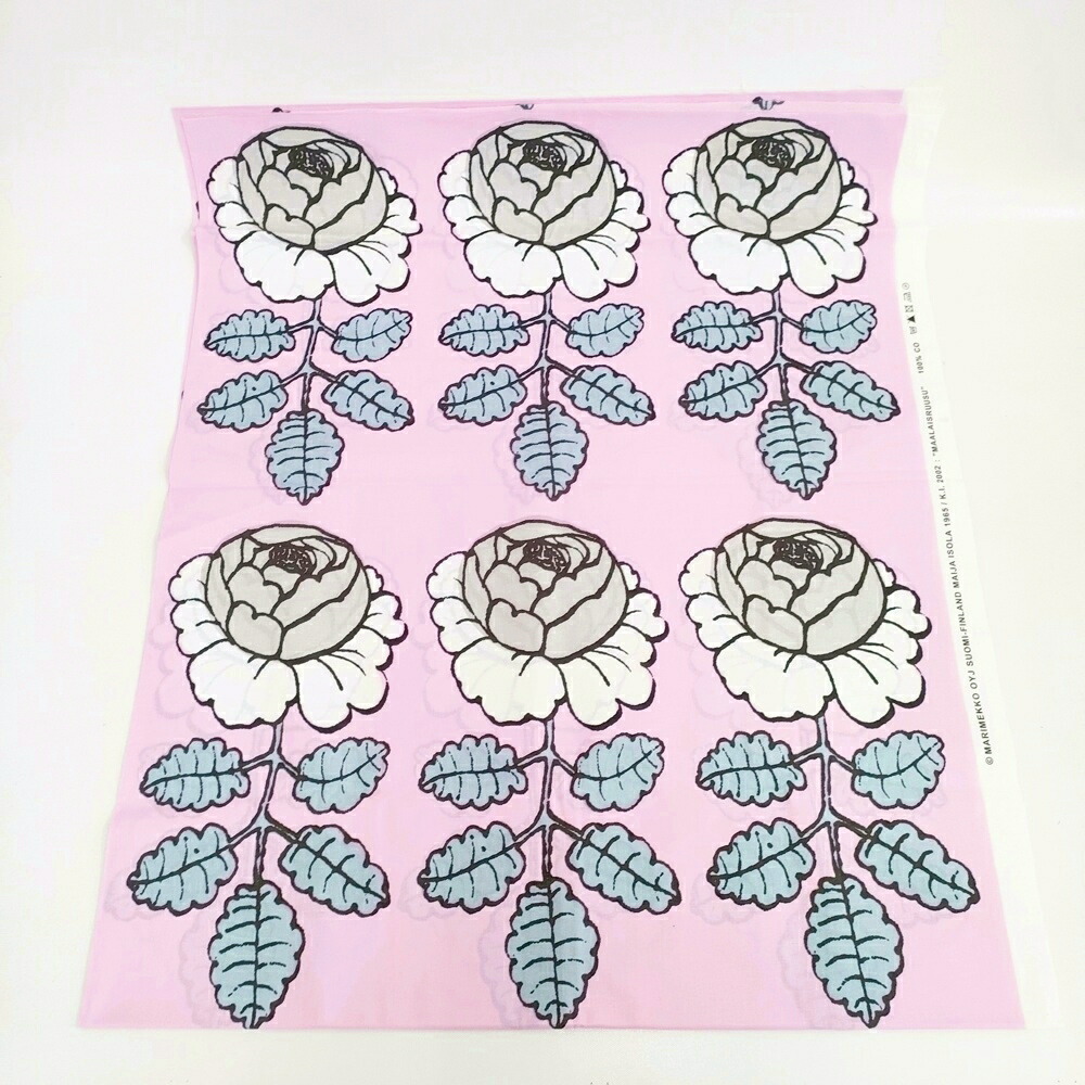 marimekko 未使用 MAALAISRUUSU 170cm×138cm ファブリック  生地 ピンク ホワイト レディース マリメッコ【中古】5-0723G