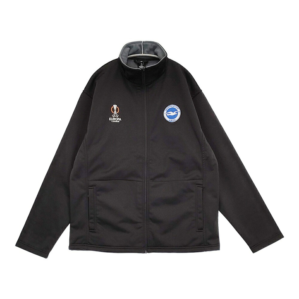 Brighton \u0026 Hove Albion ブライトン UEFA ユーロリーグジャケット XL 三苫薫 蹴球 フリース裏地 上衣 黒いこと メンズ【中古】6-0118T#