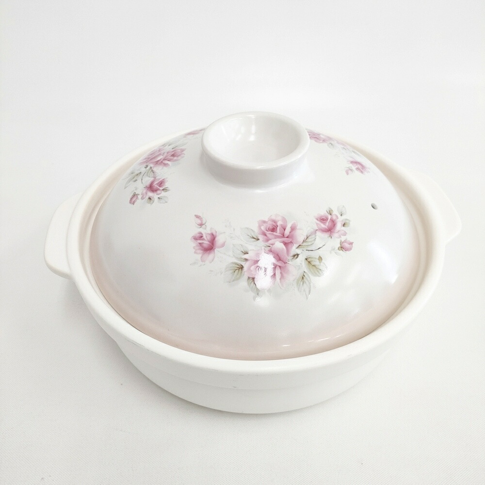 Plan de Paris プラン ド パリ 未使用品 プランドパリ 土鍋 花柄 その他雑貨 ホワイト レディース【中古】6-0309G