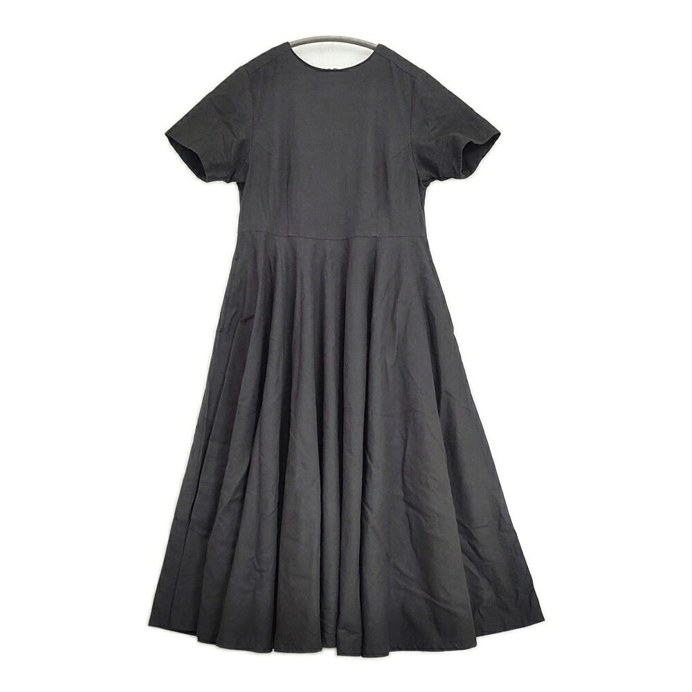 foufou THE DRESS 綿織物リネン 81OP04 大きさ0 半袖 衣裳 黒いこと レディース フーフー【中古】6-0515S