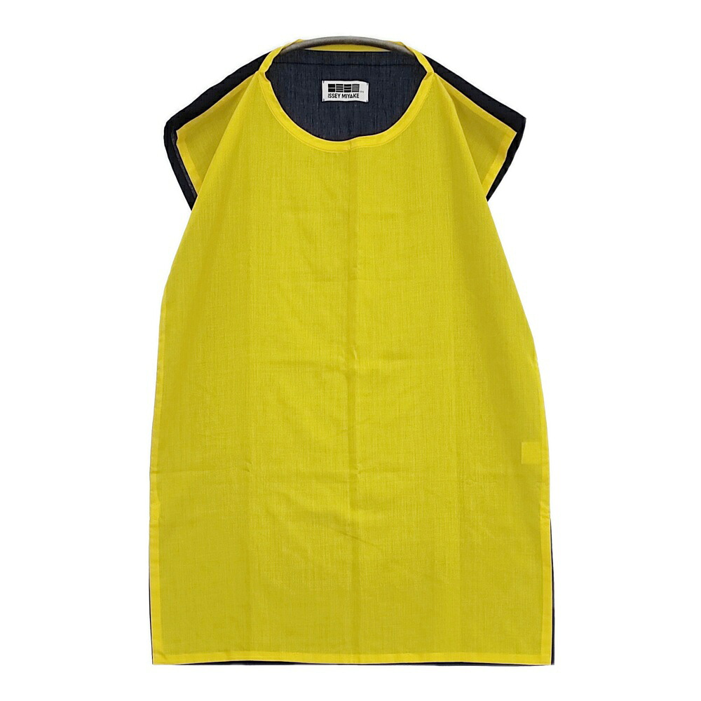 ISSEY MIYAKE 132 5. バイカラー ワンピース サイズ2 ワンピース イエロー ネイビー レディース イッセイミヤケ【中古】6-0515S｜ブランド古着のkiitti