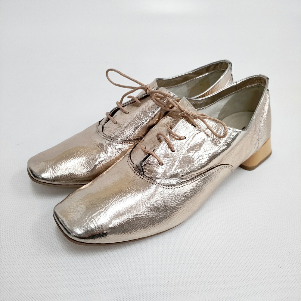 repetto MARK OXFORD SHOES パテント エナメル ヒール付き サイズ40 シューズ・靴 ピンクゴールド レディース レペット【中古】5-0306G