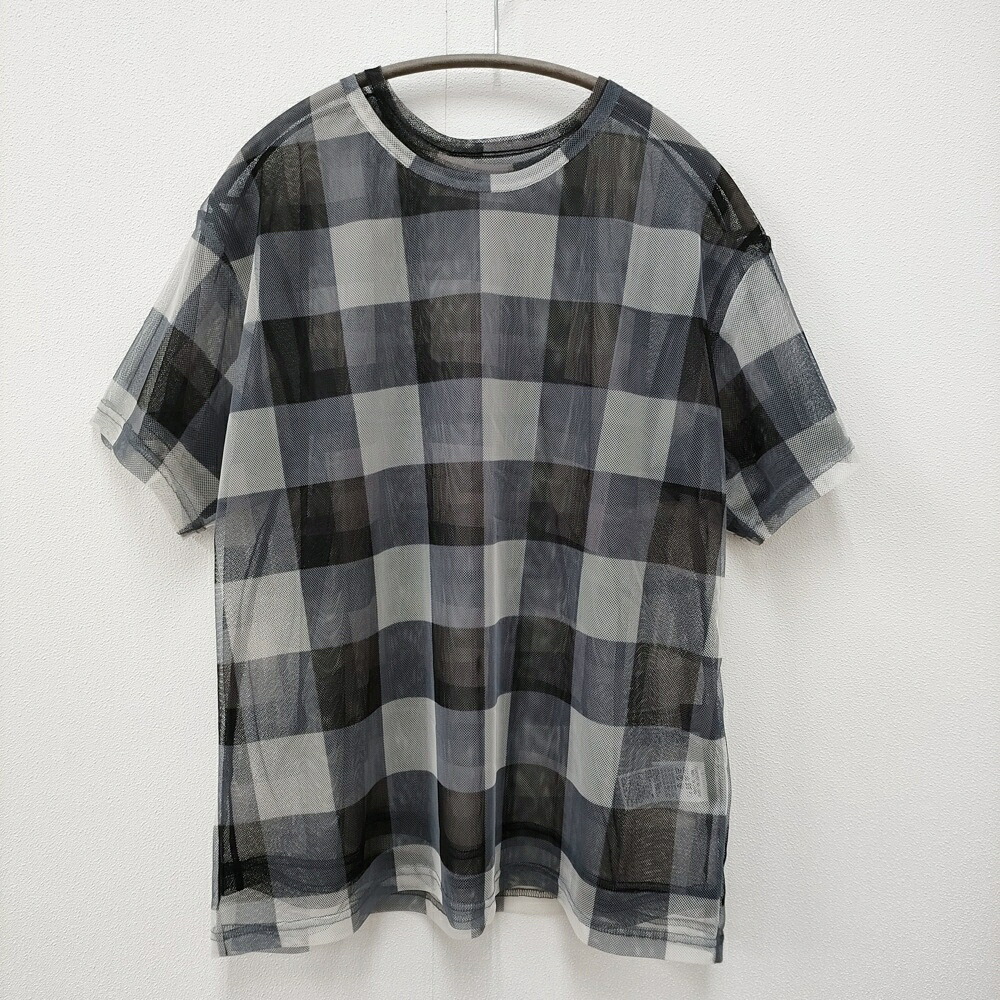 Y\u0027s チュール レイヤードカットソー メッシュ 大きさ2 YY-T10-673 半袖Ｔシャツ カットソー 24SS 薄墨色 黒いこと レディース ワイズ/Yohji【中古】6-0324S