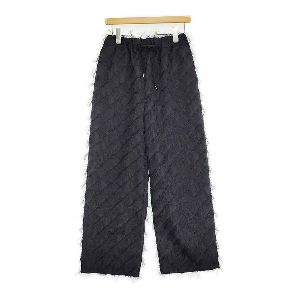 JOURNAL STANDARD L'essage 未使用品 フリンジJQイージーパンツ 定価24200円 24SS ブラック レディース ジャーナルスタンダードレサージュ【中古】6-0324G