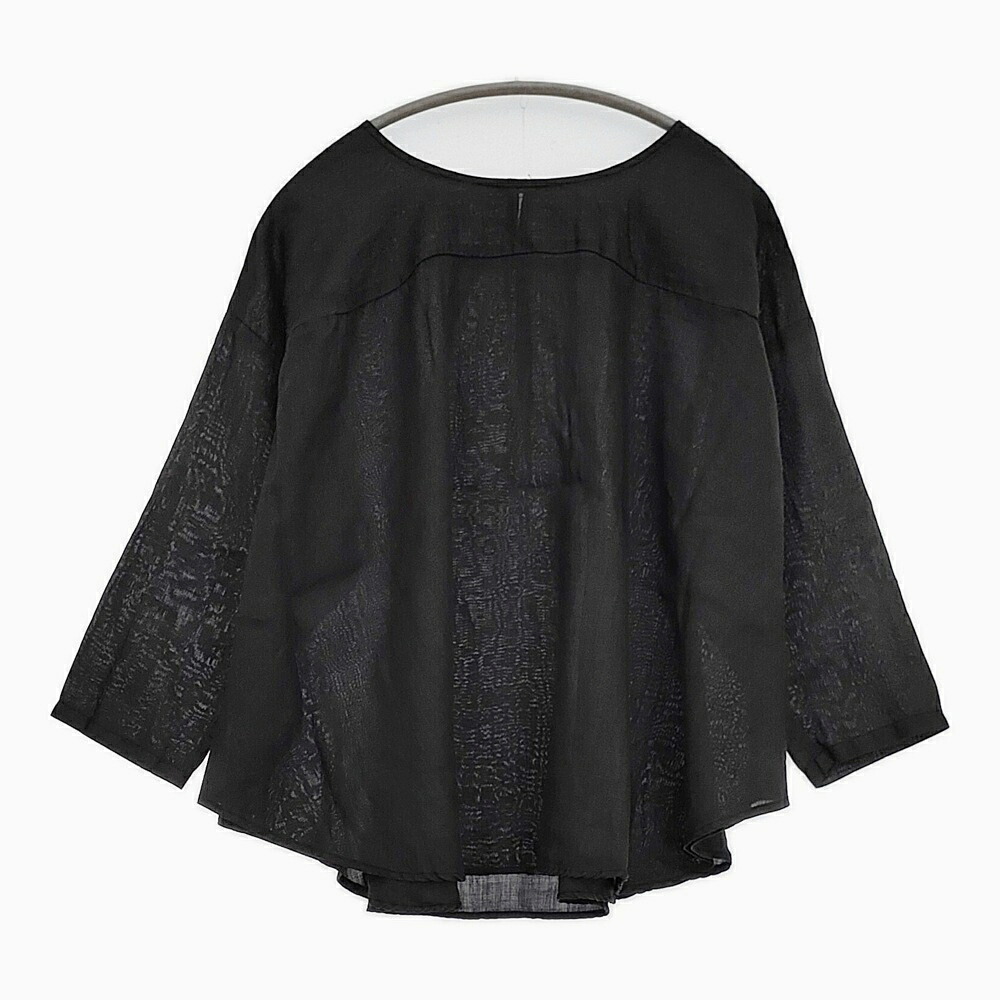 nest Robe ラミーフレアブラウス 01192-1158 ブラウス シャツ ブラック レディース ネストローブ【中古】6-0326M