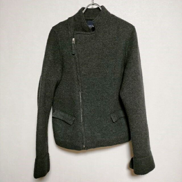 45R/45rpm 定価75900円 フロート縮絨の908 ライダースジャケット グレー レディース フォーティーファイブアールピーエム【中古】4-0106T∞ 231065-1.jpg