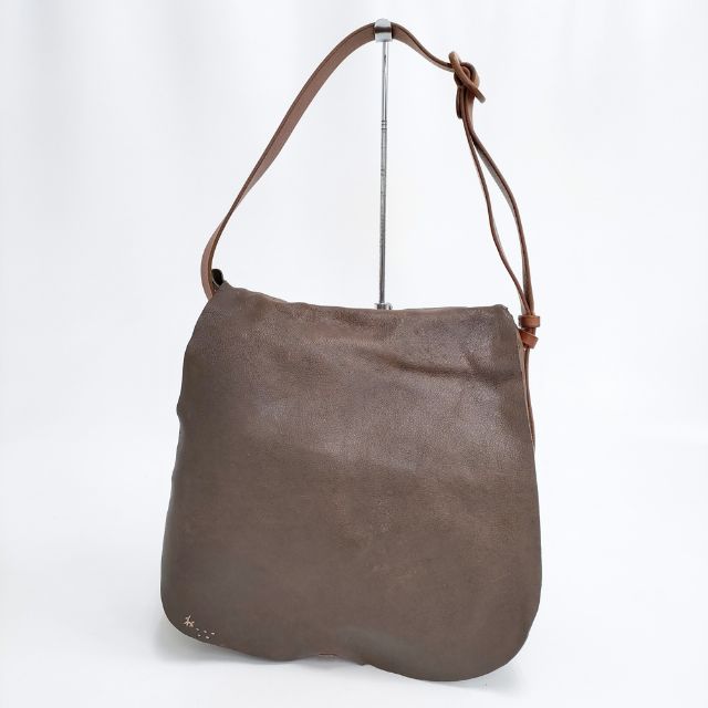 HENRY CUIR フラップ レザー CANE刺繍 トートバッグ ショルダーバッグ ブラウン レディース アンリークイール【中古】5-0308G∞ 250020-01.jpg