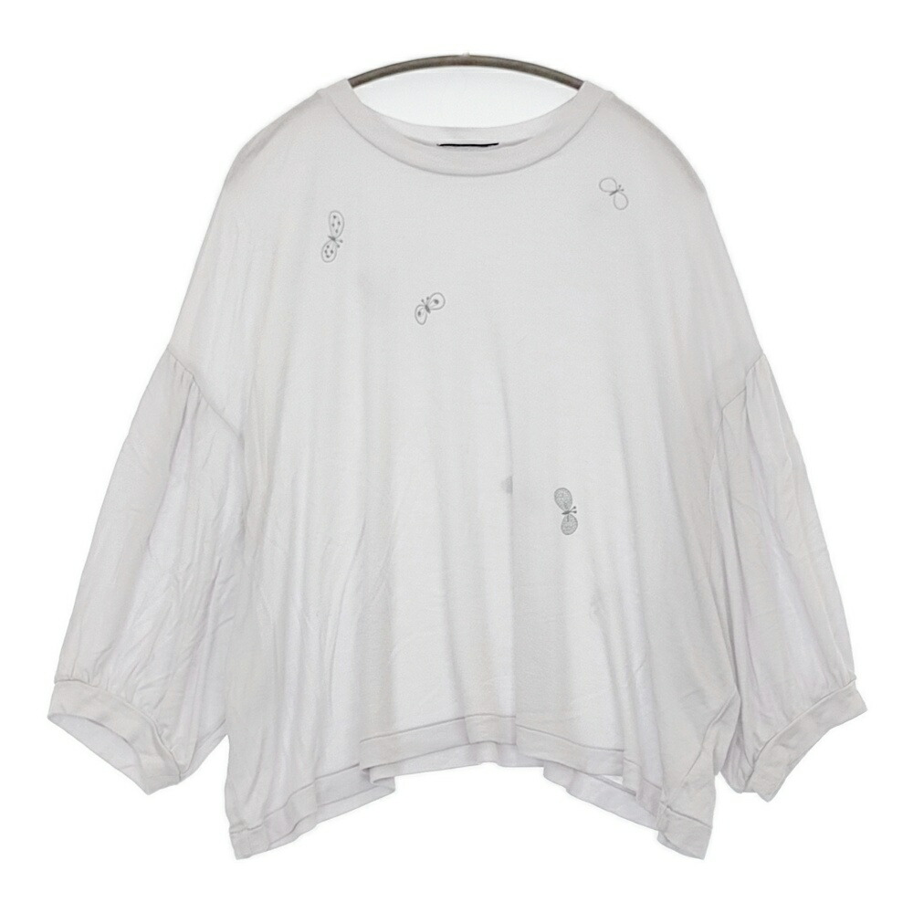 mina perhonen choucho za8608 大きさ40 カシミヤ混 通貨価値25300円 カットソー 点火装置薄墨色 レディース ミナペルホネン【中古】5-0622S