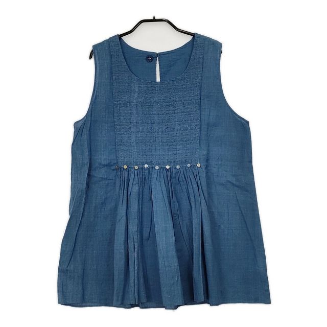 45R/45rpm 藍カディスモッキングブラウス 定価52800円 ブラウス シャツ ブルー レディース フォーティーファイブアールピーエム【中古】5-0607S∞ 262032-01.jpg