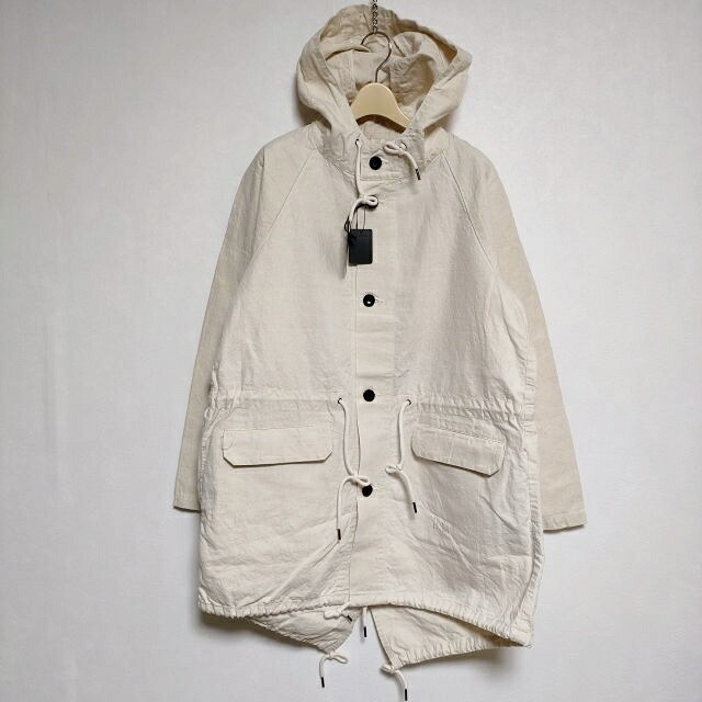 OUTIL 新品 MANTEAU BIDOS H.M Vintage Bed Linen 2 M-51 活動の領域パーカー モッズコート 23SS エクリュ メンズ ウティ【中古】4-0225M#