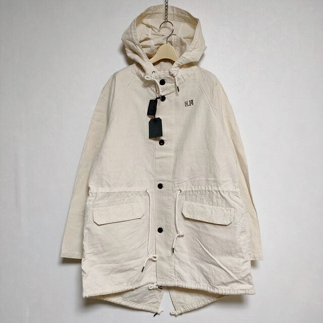 OUTIL 新品 MANTEAU BIDOS H.M Vintage Bed Linen 3 M-51 活動の領域パーカー モッズコート 23SS エクリュ メンズ ウティ【中古】4-0225M#