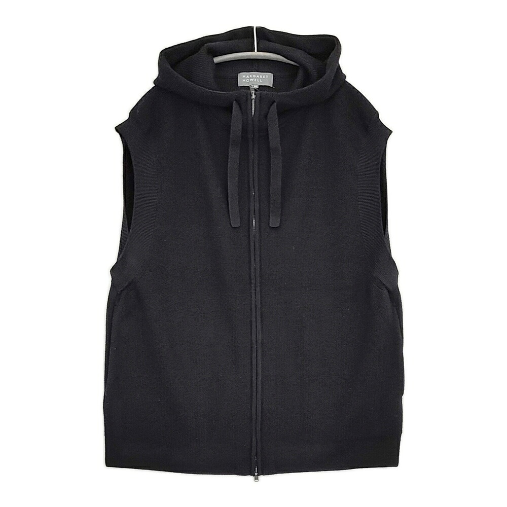 MARGARET HOWELL WASHABLE MERINO KNITWEAR 大きさM ウールニットパーカー より良い 25AW 黒いこと メンズ マーガレットハウエル【中古】6-0328T