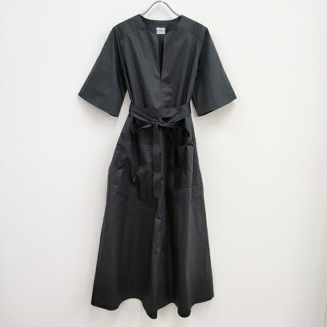 POSTELEGANT コットンブロードロングドレス 定価47300円 OP23S0006 ワンピース 23SS ブラック レディース ポステレガント【中古】3-0513S