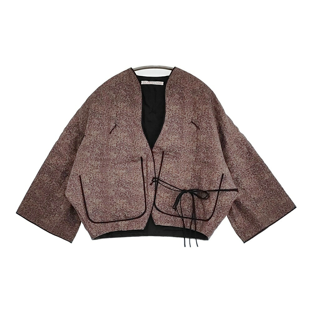 TOWAVASE ジネットジャケット 定価81400円 24-0007A 花柄 中綿 ノーカラージャケット 2024年 パープル系 レディース トワヴァーズ【中古】6-0207T｜ブランド古着のkiitti