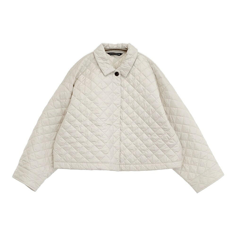 mizuiro-ind キルティングショートブルゾン 定価24200円 キルティングジャケット 24AW ホワイト レディース ミズイロインド【中古】6-0207T