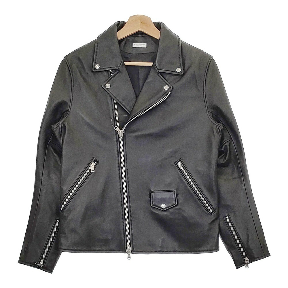 BEAUTY&YOUTH ラムレザー ダブル ライダース beauty & youth