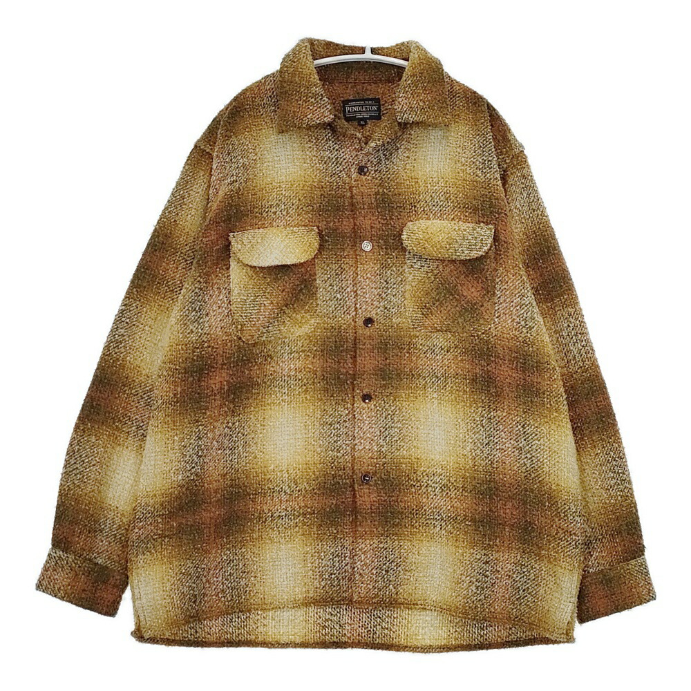 PENDLETON/BILL WALL LEATHER オープンカラーシャツ ビームス購入 4475-7206 XL 長袖シャツ イエロー メンズ ペンドルトン/ビルウォールレザー【中古】6-0109T