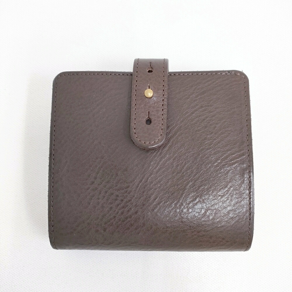 ARTS\u0026SCIENCE jabara short wallet なめし革 革 二つ折り札入れ 茶の木 レディース アーツ\u0026科学知識【中古】6-0528G