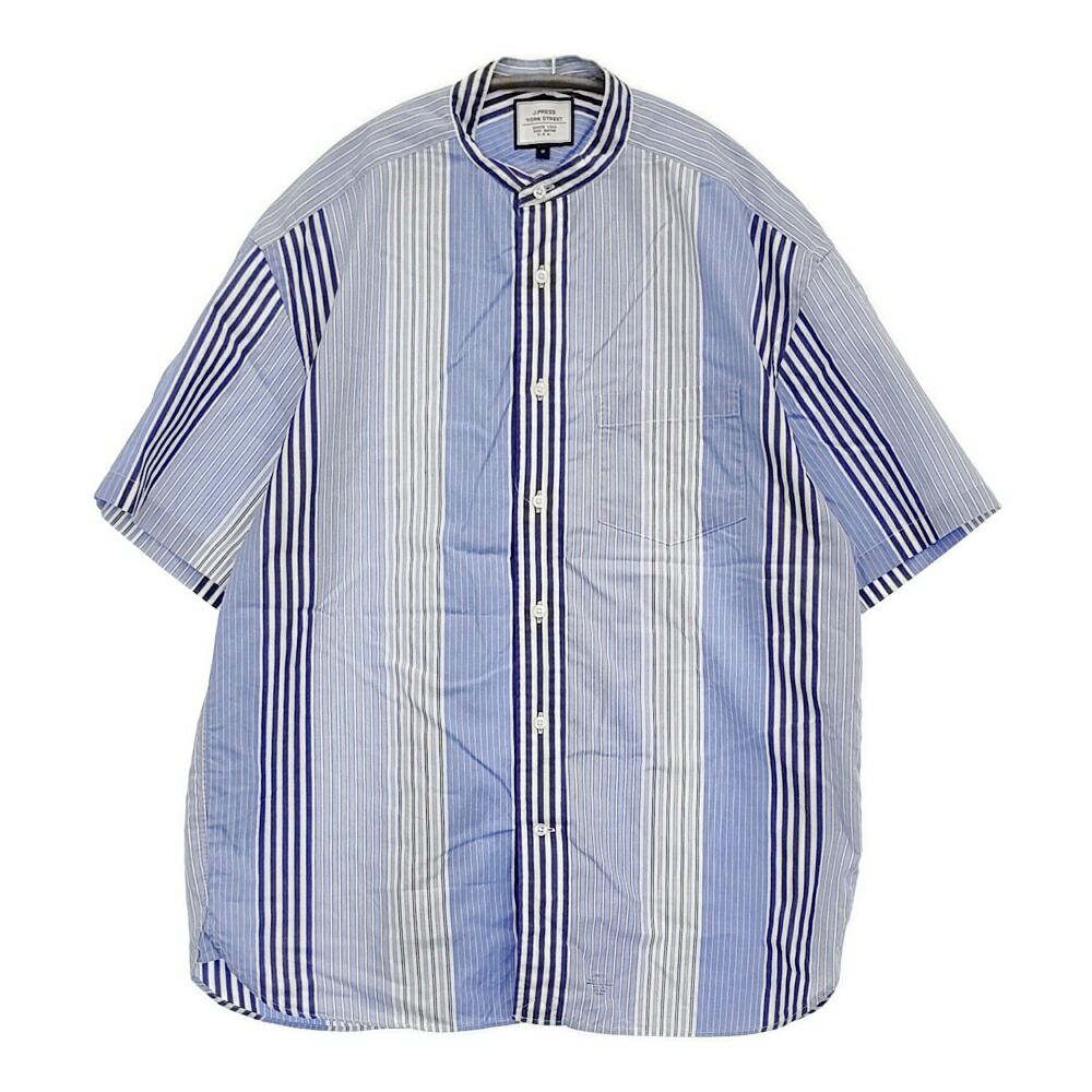 J.PRESS YORK STREET マルチストライプバンドカラーシャツ サイズM ユニセックス 定価11000円 ライトブルー ジェイプレス【中古】5-0908S