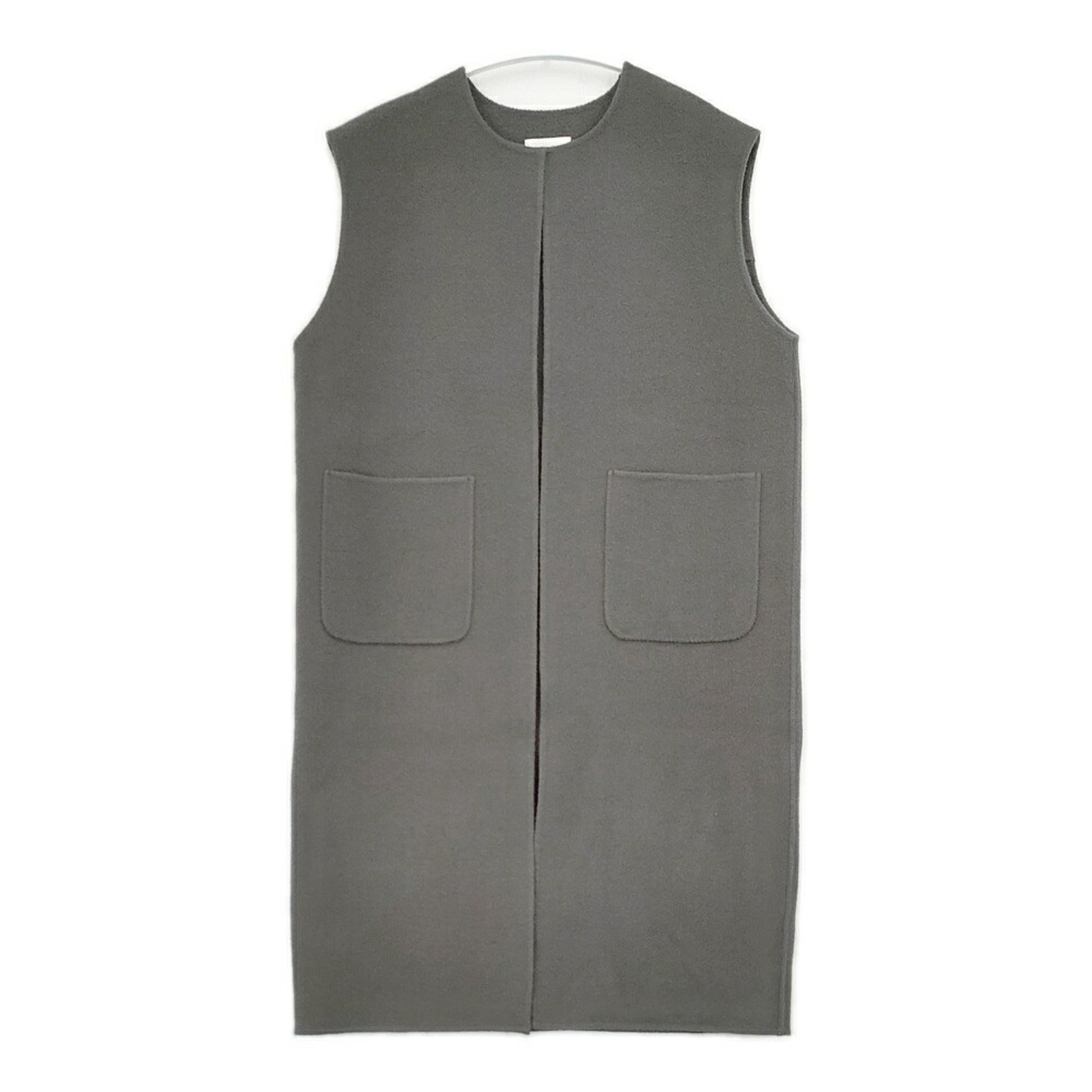evam eva E223T159 long vest 定価68200円 ウール混 日本製 ベスト 23AW グレー レディース エヴァムエヴァ【中古】6-0123T