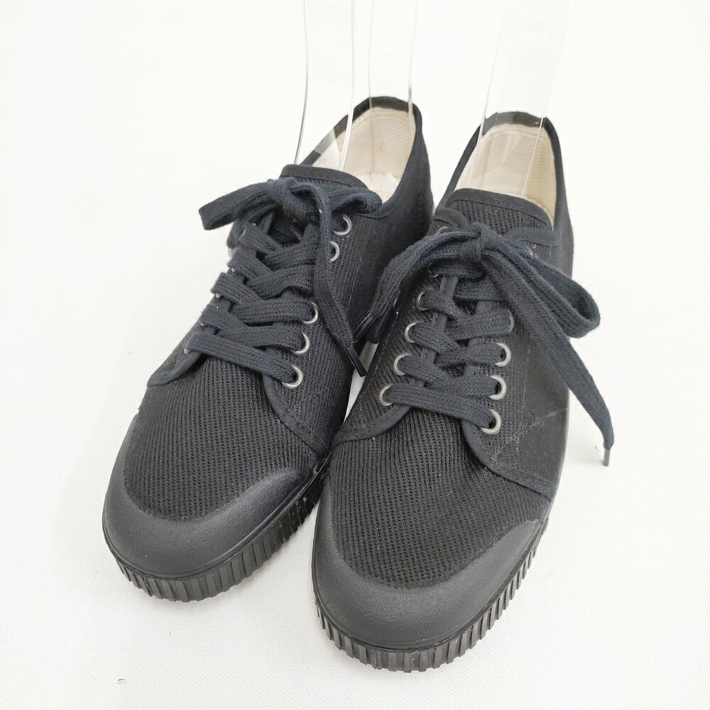 spring court 未使用品 G2 HEAVY TWILL LACES 38 スニーカー ブラック レディース スプリングコート【中古】6-0224G