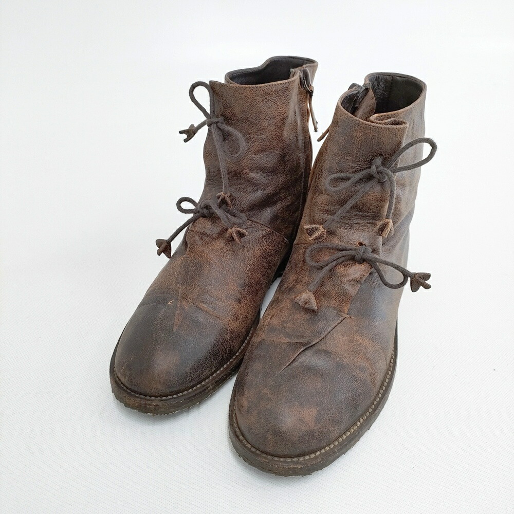 HENRY CUIR ショートブーツ 36サイズ ブーツ ブラウン レディース アンリークイール【中古】5-1016T