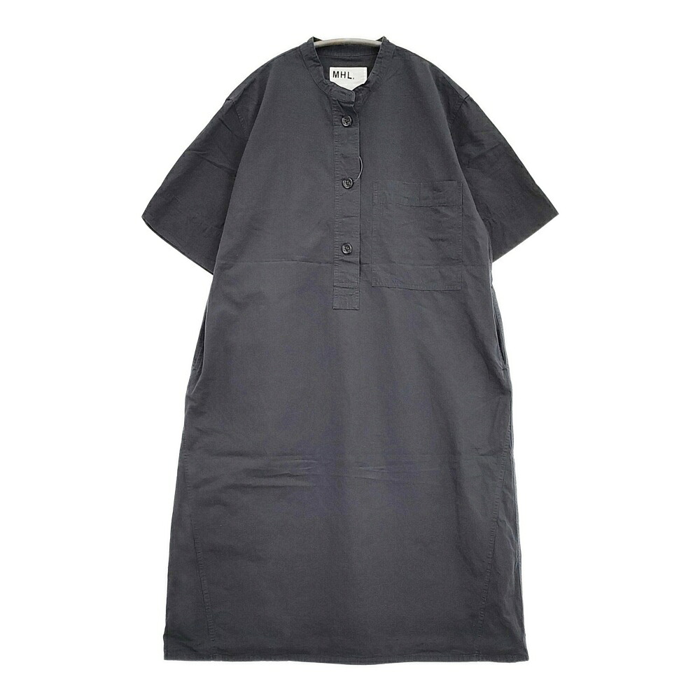 MHL. 595-4157502 SANDED COTTON LINEN OP 定価29700円 サイズ1 ワンピース 24SS ネイビー レディース エムエイチエル【中古】5-0725S｜ブランド古着のkiitti