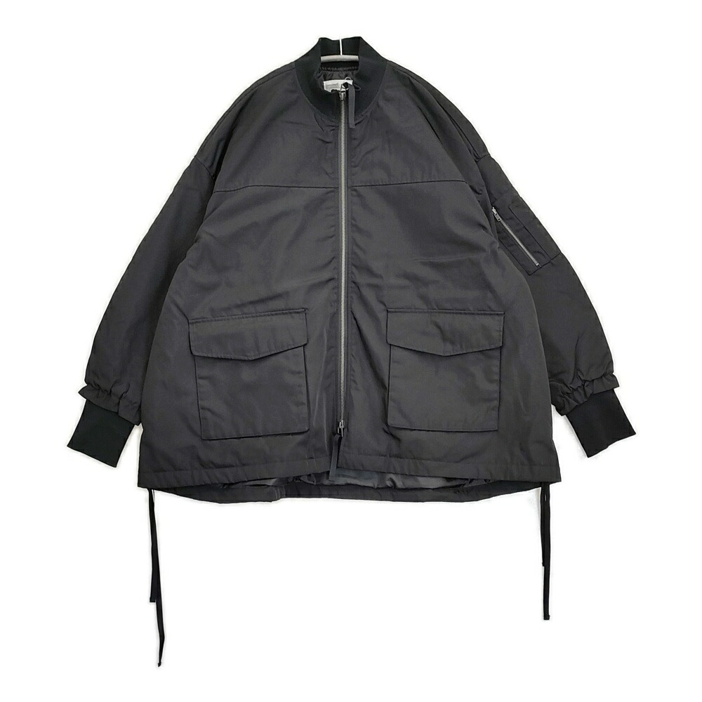 BEARDSLEY フレアMA-1ブルゾン サイズ1 定価28600円 中綿 ミリタリージャケット 25AW ブラック レディース ビアズリー【中古】6-0328T