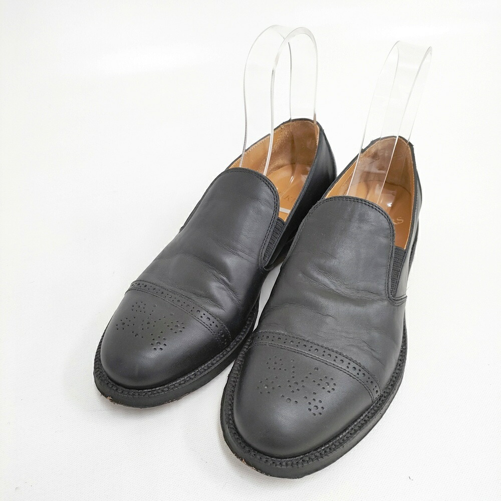 MAKERS PUNCHED SLIPON 6 1/2サイズ シューズ・靴 ブラック メンズ メイカーズ【中古】6-0202G