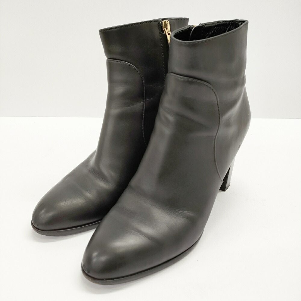 Sergio Rossi Donna Bootie サイズ37 1/2 サイドジップ ブーティ ブラック レディース セルジオロッシ【中古】4-1219G｜ブランド古着のkiitti