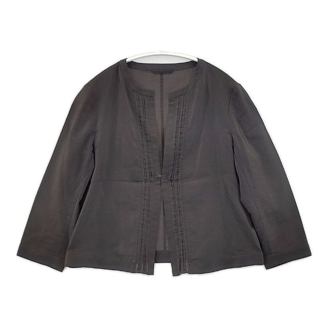 Mackintosh ノーカラー プリーツ ジャケット グレー レディース マッキントッシュ【中古】6-0221M