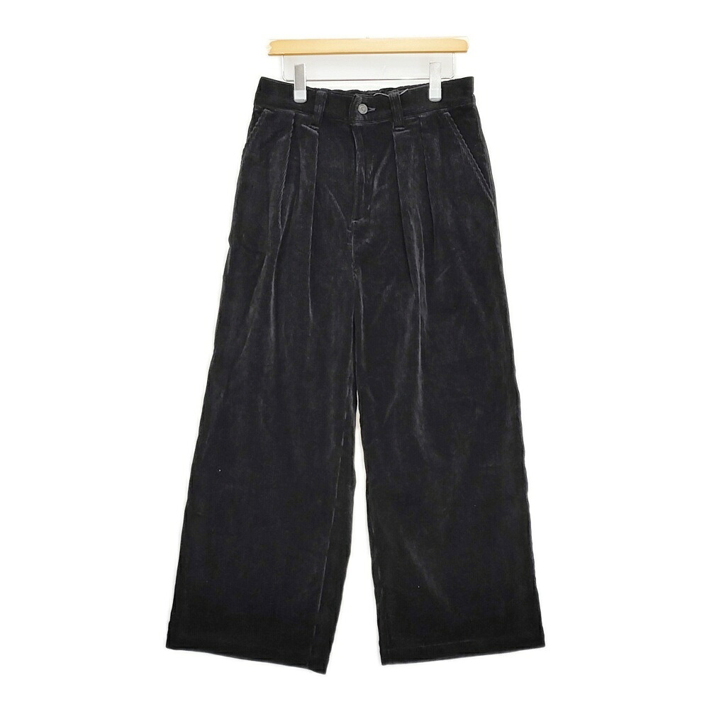 cloth&cross Hug O War コーデュロイタックワイドパンツ サイズ1 パンツ ブラック レディース クロス＆クロス ハグオーワー【中古】6-0131T