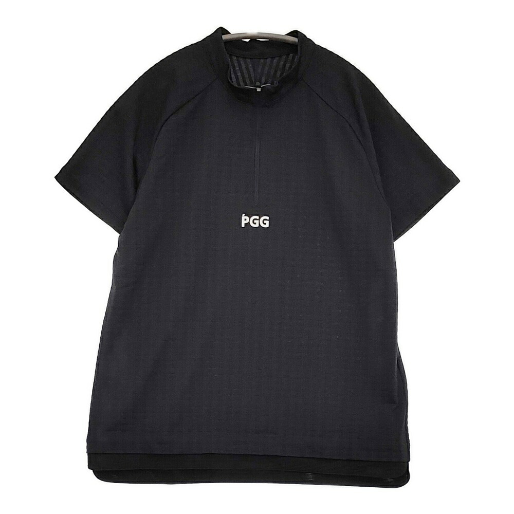 PGG/PEARLY GATES ハーフジップ ゴルフウェア サイズ5 半袖Ｔシャツ カットソー ブラック メンズ ピージージー/パーリーゲイツ【中古】5-0806S