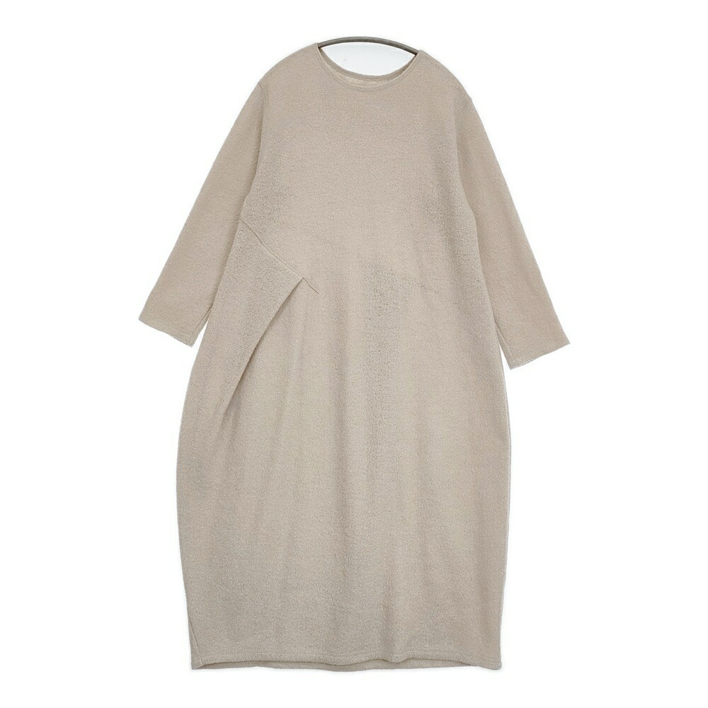 JURGEN LEHL 未使用品 J0144UA701 ウールコットンレーヨン 日本製 定価59400円 ワンピース ベージュ レディース ヨーガンレール【中古】6-0314T