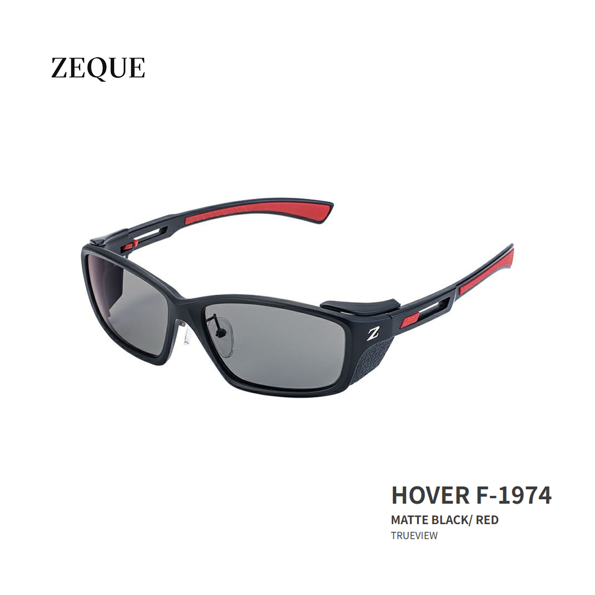 ■HOVER　F-1974　Zeque/ゼクー　偏光サングラス マットブラック／レッド グレンフィールド　タレックス　マリンレジャー　釣り　フィッシング