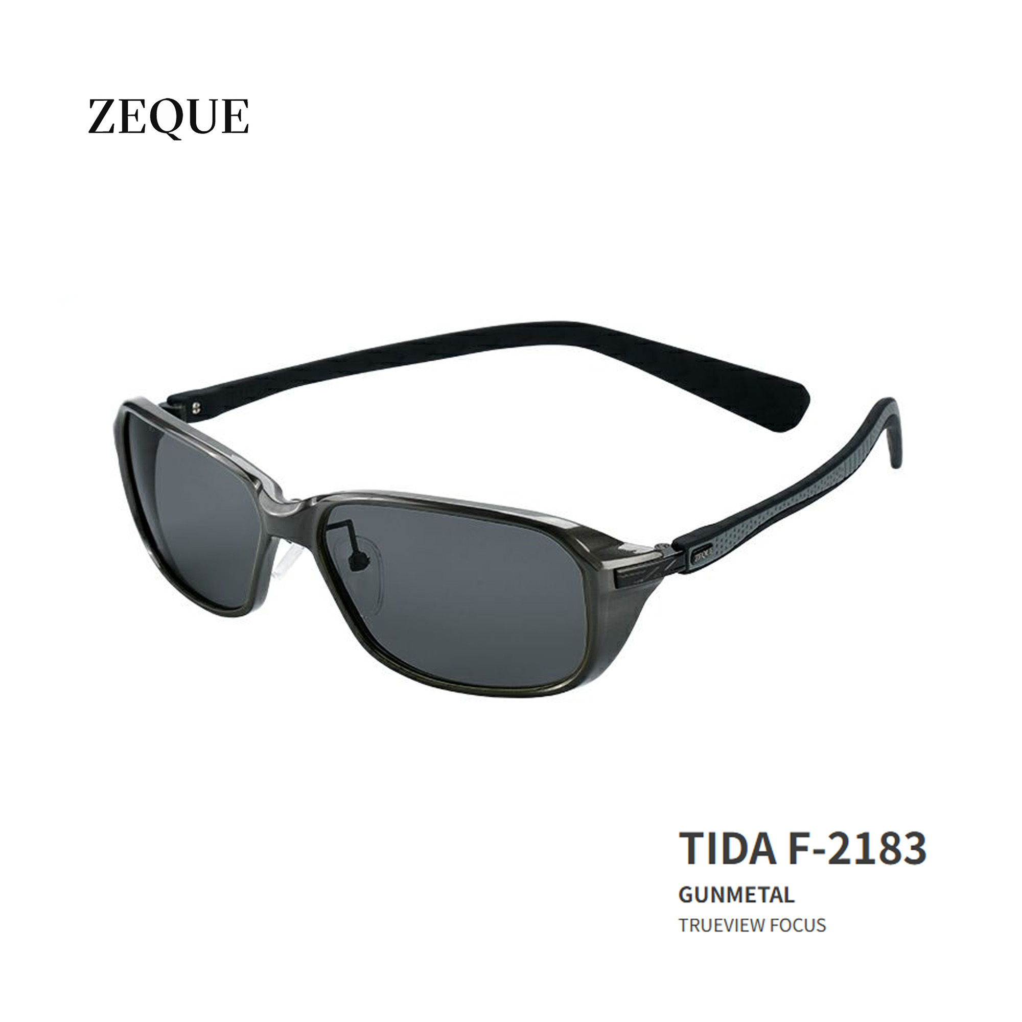 ■TIDA F-2183　Zeque / ゼクー　偏光サングラス　タレックス ガンメタル　グレンフィールド　フィッシング　ランニング　ゴルフ　マリン　釣り　フィッシング　マリンレジャー　スポーツグラス　機械屋