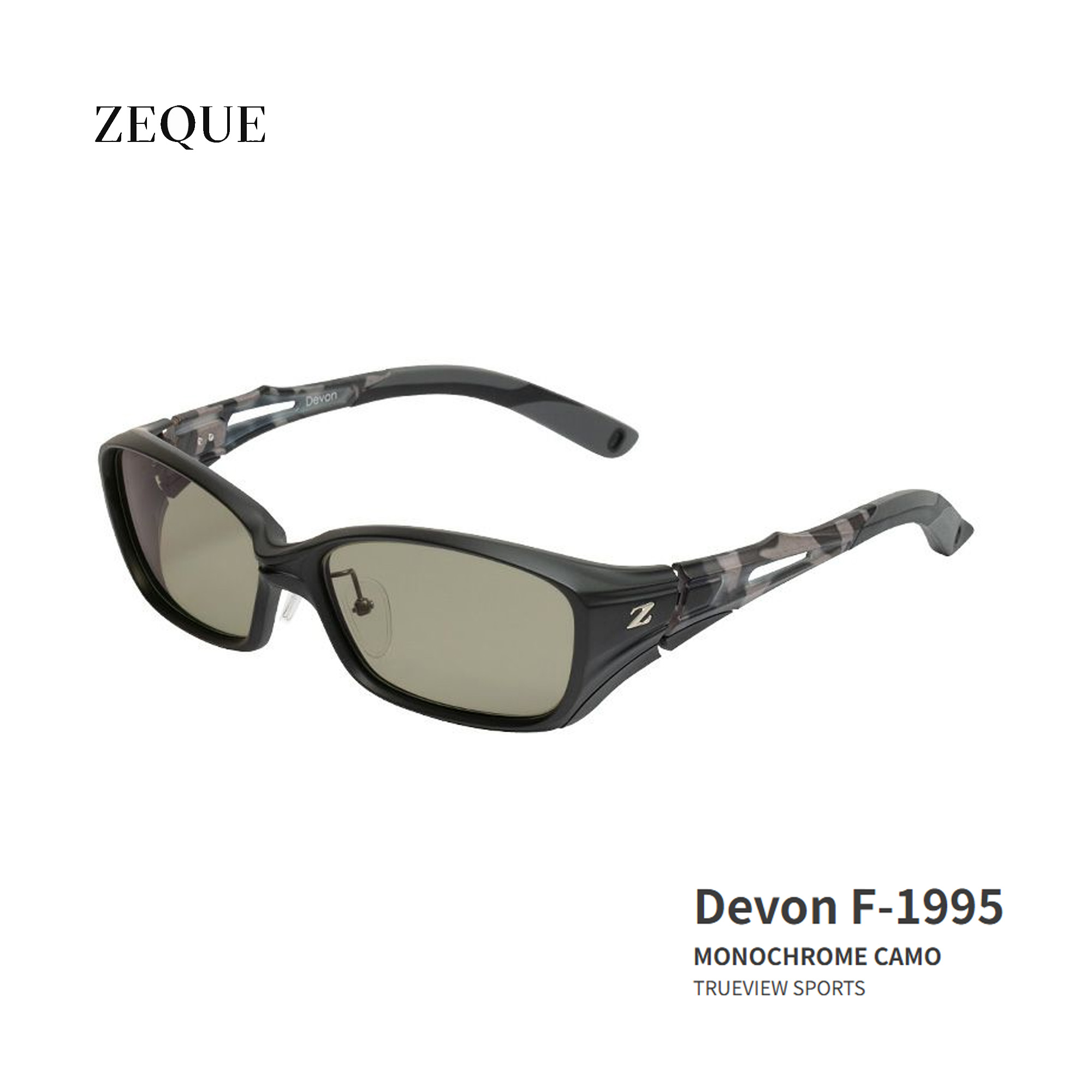 ■Devon F-1995 Zeque / ゼクー 偏光サングラス タレックスモノクロームカモ グレンフィールド マリン 釣り フィッシング マリンレジャー スポーツグラス 機械屋|機械屋-SOGABE