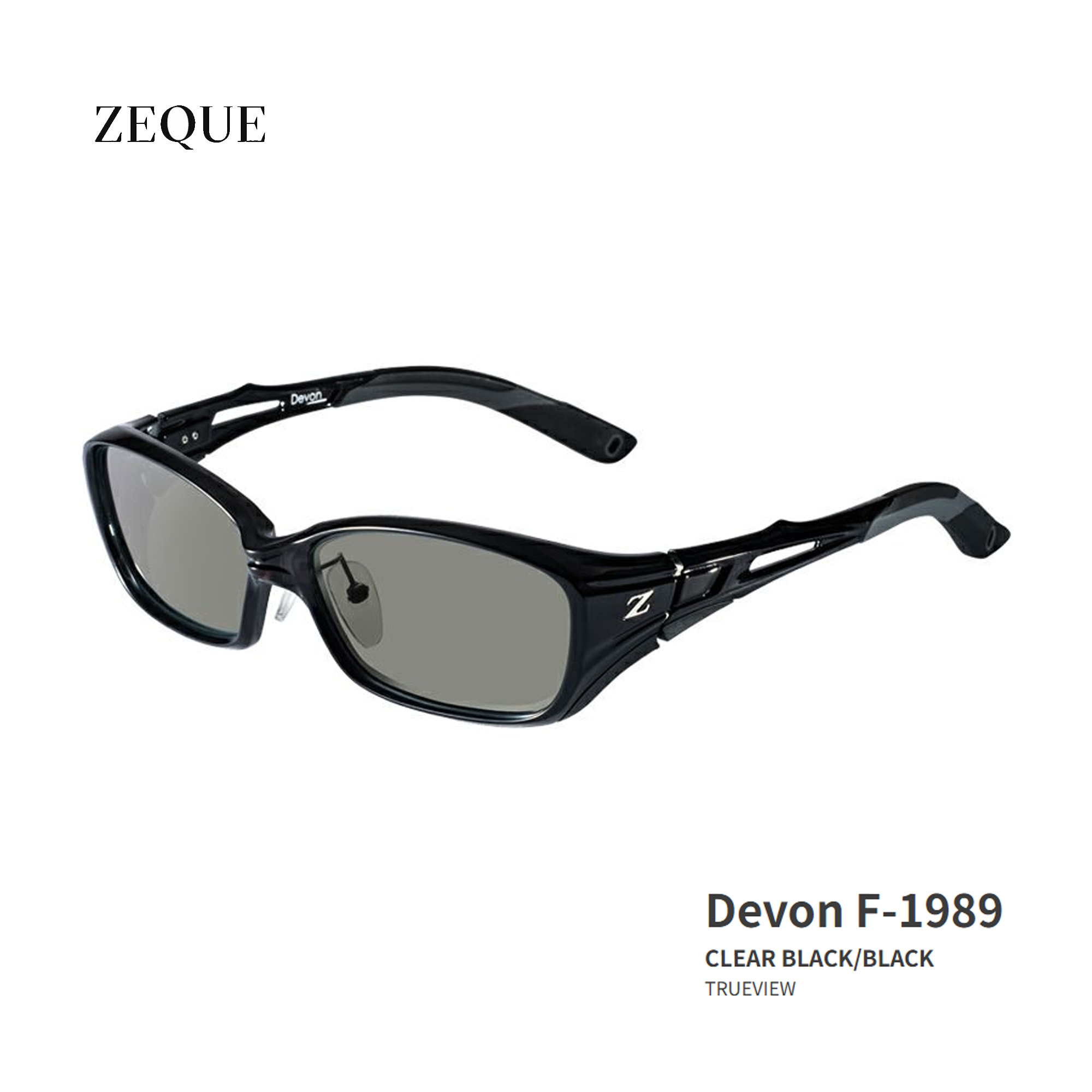■Devon F-1989 Zeque / ゼクー 偏光サングラス タレックスクリアブラック/ブラック グレンフィールド マリン 釣り フィッシング マリンレジャー スポーツグラス 機械屋|機械屋-SOGABE