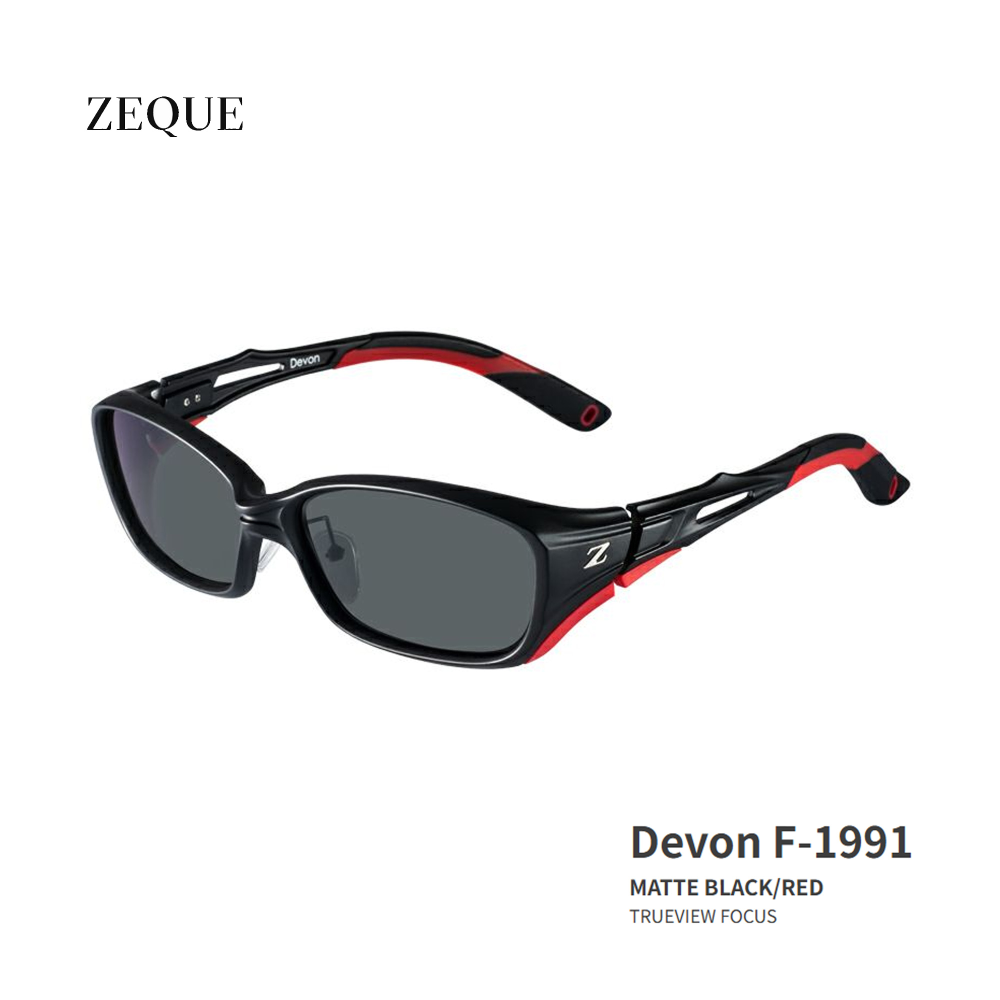 ■Devon F-1991 Zeque / ゼクー 偏光黒眼鏡 タレックスマットブラック／赤いこと グレン活動の領域 米国海兵隊員 沖釣り 魚釣り 米国海兵隊員余暇 運動競技水飲み 機械類屋 スポーツ・アウトドア-ウェア・アクセサリー