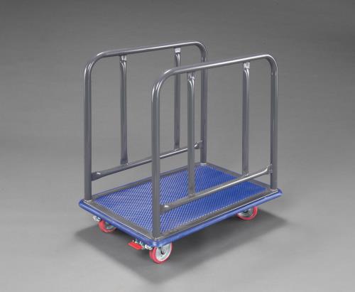 【直送・人間宅送りとどける不可】 ESCO エスコ 740x480x770粍/150kg 持ちはこび車(手摺り付/赤タイア) EA520LT-1A