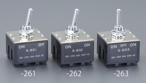 ESCO エスコ 125V/30A 3極双投トグルスイッチ(大電流用 EA940DH-263