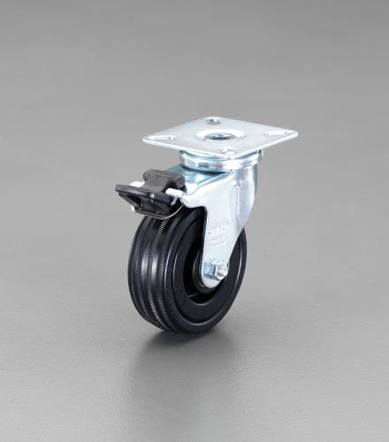 ESCO エスコ 125mm キャスター(自在金具・ESD/ブレーキ付) EA986GG-25