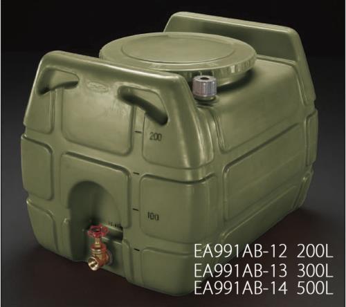 ESCO エスコ 200L ポリエチレン給水容器(バルブ付/OD色) EA991AB-12