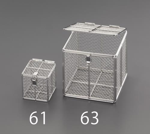 ESCO エスコ 100x100x100粍 提げ篭(フタ付ステンレス鋼製) EA992CV-61