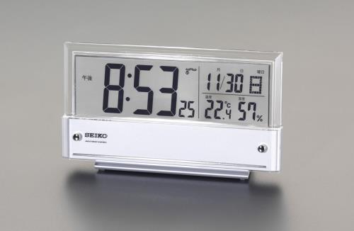 ESCO エスコ 107x190x41粍 [電磁波]置時計(シースルーパネル) EA798CS-52B